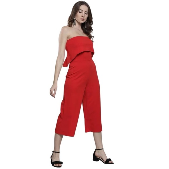 Dorothy Perkins Plus Size Red, Strapless, Cropped Jumpsuit, Plus Size 16 - Picture 1 of 12